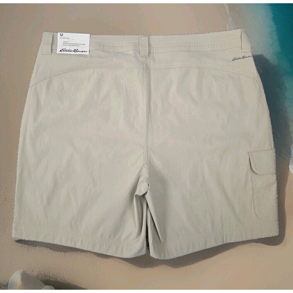 NEW Eddie Bauer Women's Tech Short 7” Pumice (Khaki) Women’s 12 SEE DESC - Picture 2 of 11